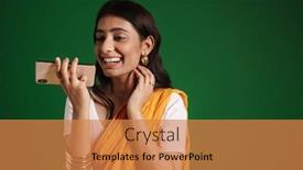  Presentation with indian woman - Slide set enhanced with young-indian-woman-wearing-sari background and a coral colored foreground