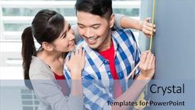  Presentation with home improvement - Presentation design featuring young indonesian couple woman background and a light blue colored foreground