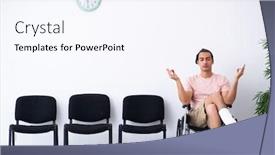  Presentation with waiting - Slide deck enhanced with young-injured-man-waiting background and a sky blue colored foreground