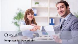  Presentation with courtroom - Theme enhanced with young-injured-woman-and-male background and a light blue colored foreground