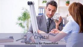  Presentation with courtroom - Theme having young-injured-woman-and-male background and a light blue colored foreground