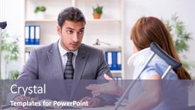  Presentation with courtroom - Audience pleasing PPT layouts consisting of young-injured-woman-and-male backdrop and a gray colored foreground