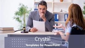  Presentation with courtroom - Slide deck featuring young-injured-woman-and-male background and a gray colored foreground