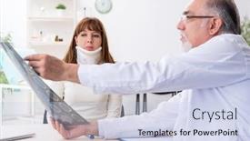  Presentation with lactation young woman breastfeeding - Slides enhanced with young-injured-woman-visiting-experienced background and a lemonade colored foreground