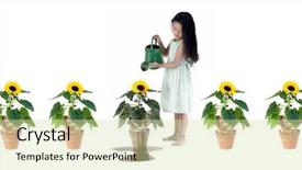  Presentation with time waste - Presentation having young innocent child without know background and a soft green colored foreground