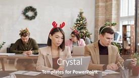  Presentation with intercultural - PPT layouts featuring young-intercultural-co-workers background and a coral colored foreground