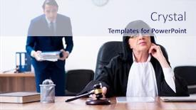  Presentation with intern - PPT layouts enhanced with young-intern-asking-senior-judge background and a sky blue colored foreground