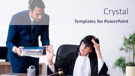  Presentation with intern - Slides enhanced with young-intern-asking-senior-judge background and a sky blue colored foreground