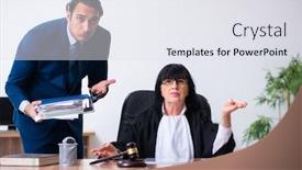  Presentation with intern - Theme consisting of young-intern-asking-senior-judge background and a sky blue colored foreground