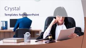  Presentation with intern - PPT layouts having young-intern-asking-senior-judge background and a sky blue colored foreground