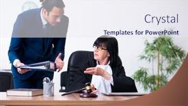  Presentation with intern - PPT layouts having young-intern-asking-senior-judge background and a sky blue colored foreground