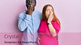  Presentation with baby - Colorful theme enhanced with young-interracial-couple-expecting backdrop and a coral colored foreground
