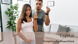  Presentation with baby - PPT layouts enhanced with young-interracial-couple-expecting background and a  colored foreground