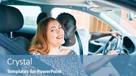  Presentation with college education happy smiling - Slide deck with young-interracial-couple-smiling-happy background and a teal colored foreground