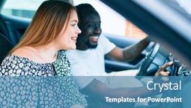  Presentation with gps - Colorful slides enhanced with young-interracial-couple-smiling-happy backdrop and a teal colored foreground