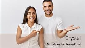  Presentation with together - Theme featuring young-interracial-couple-standing-together background and a  colored foreground