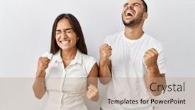  Presentation with young happy couple - Slide deck featuring young-interracial-couple-standing-together background and a  colored foreground