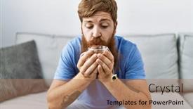  Presentation with irish rivers - Presentation theme consisting of young-irish-man-blowing background and a coral colored foreground