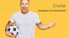  Presentation with holding hands - Presentation enhanced with young-irish-man-holding-soccer background and a yellow colored foreground