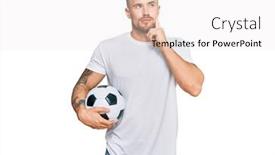  Presentation with irish - PPT layouts featuring young-irish-man-holding-soccer background and a sky blue colored foreground