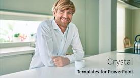  Presentation with irish - Audience pleasing theme consisting of young-irish-man-smiling-happy backdrop and a light gray colored foreground