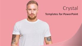  Presentation with irish - Amazing PPT theme having young-irish-man-wearing-casual backdrop and a coral colored foreground