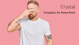  Presentation with breath - Colorful presentation theme enhanced with young-irish-man-wearing-casual backdrop and a coral colored foreground