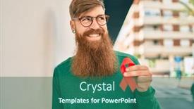  Presentation with hiv ribbon - Slide set with young-irish-man-with-redhead background and a ocean colored foreground