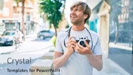  Presentation with irish - PPT layouts enhanced with young-irish-photographer-man-smiling background and a light blue colored foreground