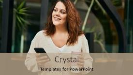  Presentation with irish - Presentation design having young-irish-plus-size-girl background and a coral colored foreground