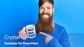  Presentation with coffe - Theme having young-irish-redhead-man-drinking background and a teal colored foreground