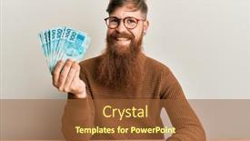  Presentation with standing sitting - PPT theme enhanced with young-irish-redhead-man-holding background and a red colored foreground