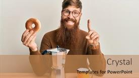  Presentation with irish - Amazing PPT theme having young-irish-redhead-man-sitting backdrop and a coral colored foreground