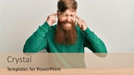  Presentation with irish - Presentation design with young-irish-redhead-man-wearing background and a coral colored foreground