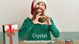  Presentation with romantic christmas - Slide set enhanced with young-irish-redhead-man-wearing background and a ocean colored foreground