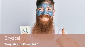  Presentation with irish - Colorful presentation theme enhanced with young-irish-redhead-man-wearing backdrop and a coral colored foreground