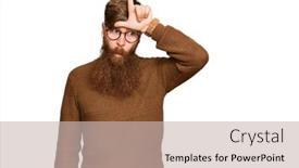  Presentation with casual young people - Presentation theme featuring young-irish-redhead-man-wearing background and a soft green colored foreground