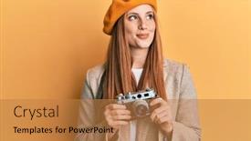  Presentation with irish - Audience pleasing slides consisting of young-irish-woman-holding-vintage backdrop and a coral colored foreground