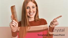  Presentation with irish - Audience pleasing slide deck consisting of young-irish-woman-styling-hair backdrop and a red colored foreground