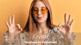  Presentation with hippie - Audience pleasing PPT theme consisting of young-irish-woman-wearing-bohemian backdrop and a coral colored foreground