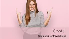  Presentation with irish - Cool new PPT layouts with young-irish-woman-wearing-casual backdrop and a lemonade colored foreground