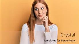  Presentation with irish - Presentation theme consisting of young-irish-woman-wearing-casual background and a coral colored foreground