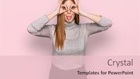  Presentation with irish - Colorful presentation theme enhanced with young-irish-woman-wearing-casual backdrop and a lemonade colored foreground