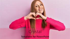  Presentation with heart hands - Slides enhanced with young-irish-woman-wearing-casual background and a  colored foreground