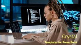  Presentation with dark night - PPT layouts having young-it-engineer-sitting background and a tawny brown colored foreground