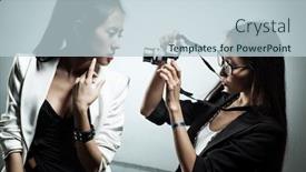  Presentation with shooting - Slide deck featuring young japan women fashion shooting background and a lemonade colored foreground