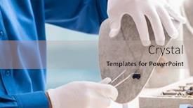  Presentation with young students working in groups - Presentation enhanced with young-jeweler-working background and a mint green colored foreground