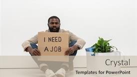  Presentation with african ethnicity - PPT theme enhanced with young-jobless-man-of-african background and a soft green colored foreground