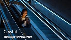  Presentation with joyful - PPT theme featuring young-joyful-asian-woman-wearing background and a  colored foreground