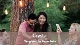  Presentation with joyful - Beautiful PPT theme featuring young-joyful-friends-of-various backdrop and a coral colored foreground